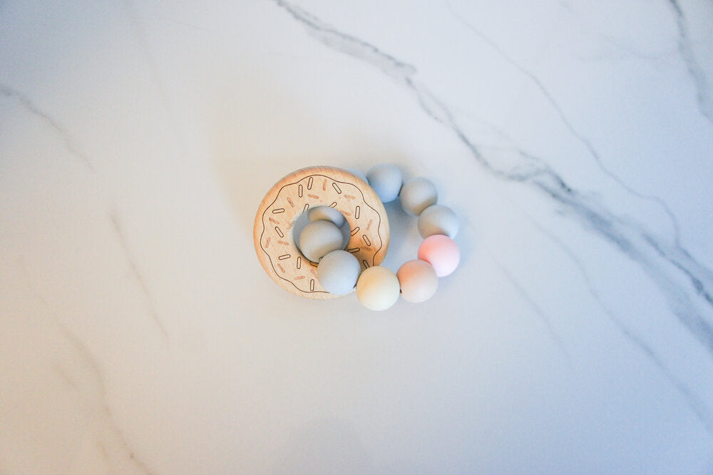 Natural Wood Teething Rattle Shapes