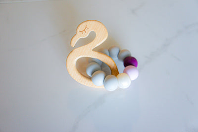 Natural Wood Teething Rattle Shapes