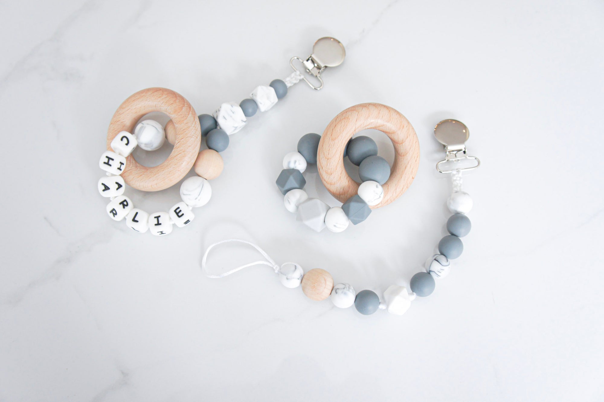 Modern Personalized Teething Set